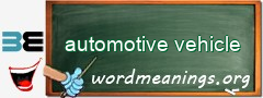 WordMeaning blackboard for automotive vehicle